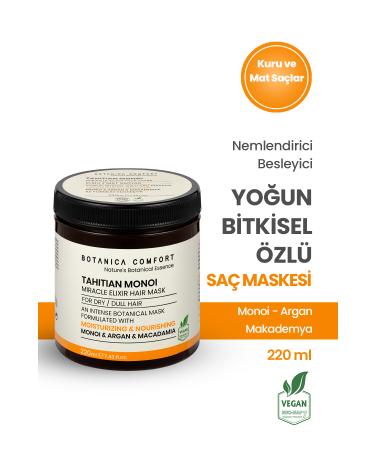 BOTANICA COMFORT Nourishing Hair Mask with Monoi Argan and Macadamia Oil for Dry and Damaged Hair 220 ML