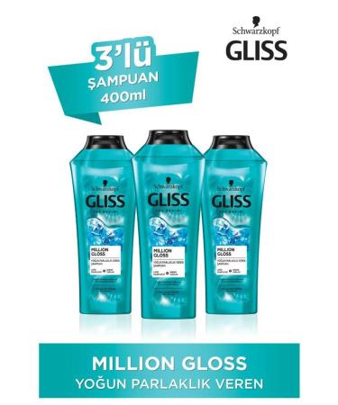 Gliss Million Gloss Intense Shine Shampoo 400 ml 3-pack