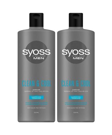 Syoss Men Clean & Cool Menthol Effective Shampoo 500 ml X 2 Pieces