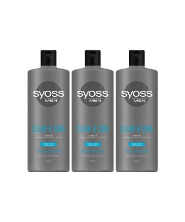 Syoss Men Clean & Cool Menthol Effective Shampoo 500 ml X 3 Pieces