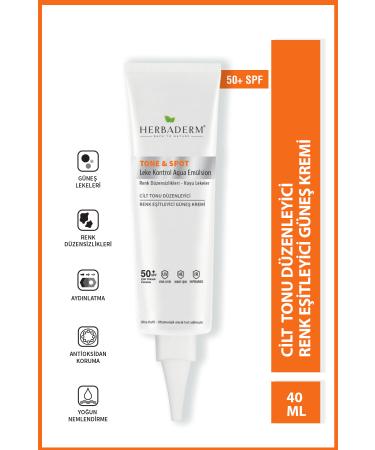 Herbaderm Tone&spot Moisturizing Sunscreen for Spotted Skin Blue Light Uva uvb 50 Spf Colorless