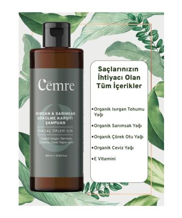 Awe Cemre Nettle Garlic Shampoo 400 ml Repairing Anti-Hair Loss and Anti-Breaking Healthy Growing Hair - Buy Online on GoSupps.com