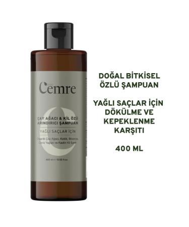 Awe Cemre Tea Tree Clay Essence Natural Herbal Shampoo 400 ml Purifying - Sebum Balancing - Anti-Dandruff