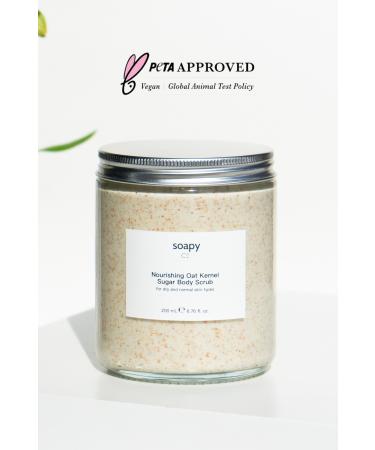 Soapy Co Nourishing Oat Kernel Sugar Body Scrub 200 mL - Moisturizing and Nourishing Sugar Body Scrub