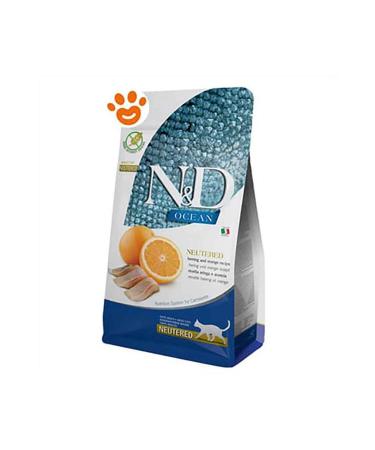 N & D Ocean Herring and Orange Grain-Free Sterilized Cat Food 1.5 Kg