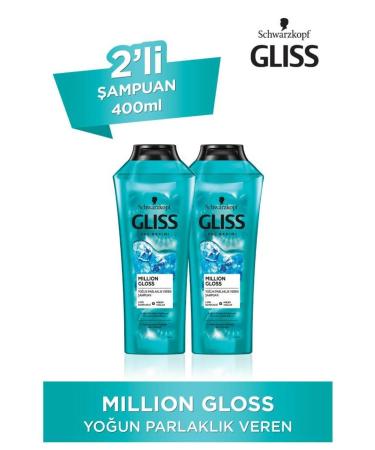 Gliss Million Gloss Intense Shine Shampoo 400 ml X 2 Pieces