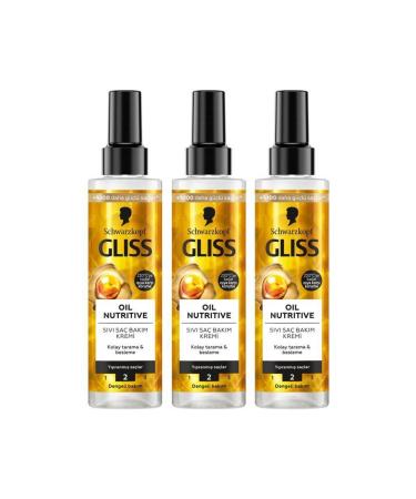 Gliss Liquid Conditioner 200ml Oil Nutritive X3