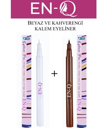 ENQ White and Brown Pencil Eyeliner Easy to Apply - Eyeliner PEN