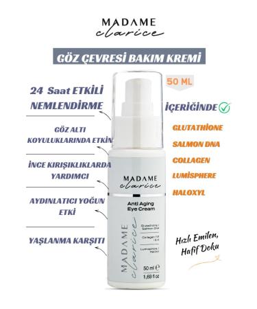 Madame Clarice Eye Contour Care Cream 50ml Anti-Wrinkle Brightening Anti-Aging Eye Cream Salmon Dna