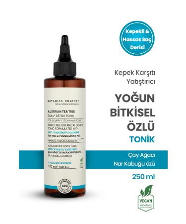 BOTANICA COMFORT Anti-Dandruff and Anti-Oily Dandruff Hair Care Tonic with Tea Tree and Pomegranate Peel Extract 250 ML