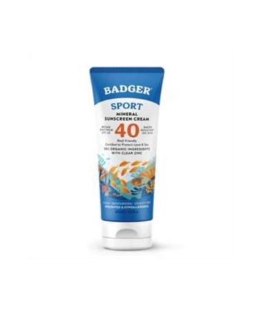 Baby ( CLAY MASK GIFT ) Badger Sport Mineral Sunscreen Spf40+ Cream 87 ml ( 1 PIECE )
