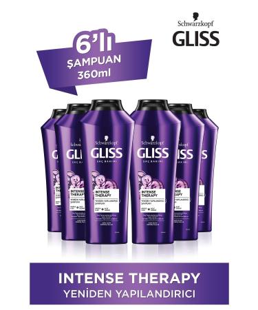 Gliss Intense Therapy Restructuring Shampoo - With Omega Plex and Acai Berry 360 ml X 6 Pcs