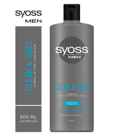 Syoss Men Clean & Cool Menthol Effective Shampoo 500 ml X 2 Pieces - Buy Online on GoSupps.com