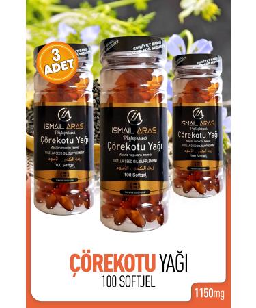 Ismail Aras Black Cumin Oil Softgel 100 Capsules 3 Pieces