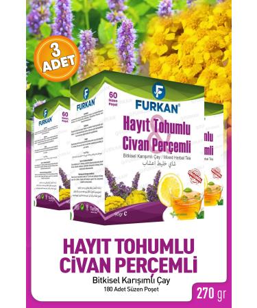 Furkan Natural Products 3 Pieces Herbal Mixed Tea with Chaste Tree Seed & Yarrow