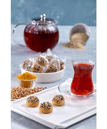 LOQO Sesame & Black Cumin Coated Turmeric and Mahlep Salty Mini Cookies 5 KG (Individually Packaged)