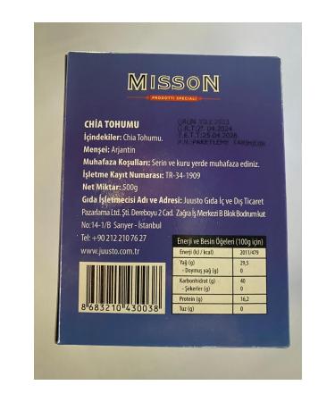 MISSON Chia seeds chia seeds 500 gr - Buy Online on GoSupps.com