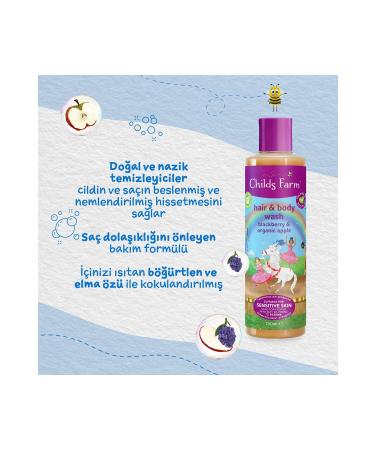 Childs Farm Blackberry and Organic Apple Children's Hair and Body Shampoo 500ml - Buy Online on GoSupps.com