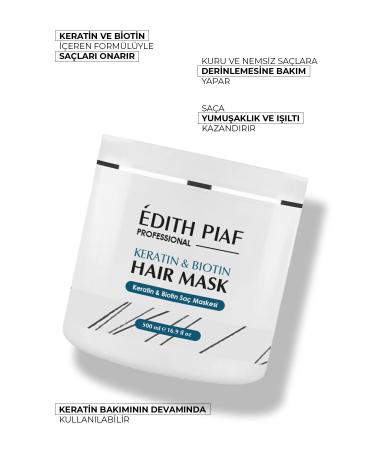 edith piaf professional Repairing Keratin & Biotin Mask for Damaged Hair 500 ml