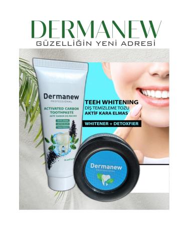 dermanew hair Carbon Tooth Cleaning Powder Carbon Toothpaste (SET) - Buy Online on GoSupps.com