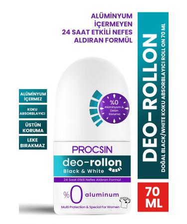 PROCSIN Natural Black&White Odor Absorber Roll On 70 ML