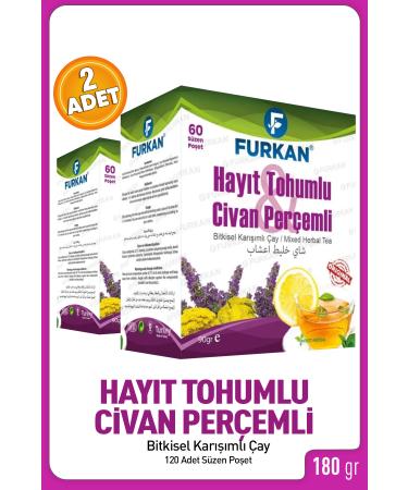 Furkan Natural Products 2 PIECES OF HERBAL MIXTURE TEA WITH VISCOSE SEEDS & YARROW - Buy Online on GoSupps.com