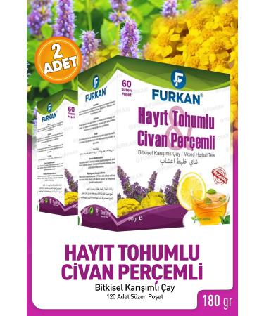 Furkan Natural Products 2 PIECES OF HERBAL MIXTURE TEA WITH VISCOSE SEEDS & YARROW