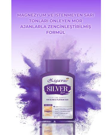 Zigavus Silver Anti-Orange Purple Shampoo for Blonde Platinum Hair Color Protector Keratin Cafein 300 ml - Buy Online on GoSupps.com