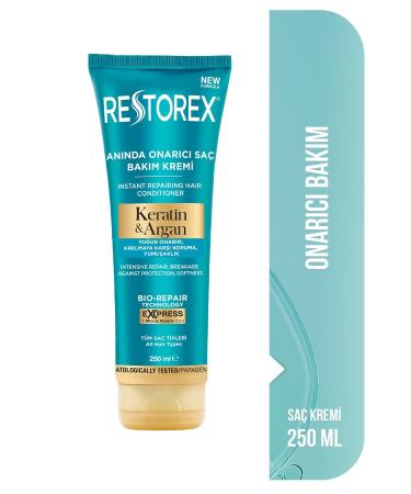 Restorex Keratin & Argan Repairing Hair Care Cream 250 Ml - Damaged and Damaged Hair