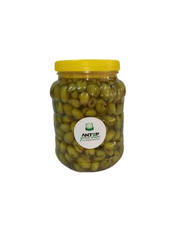 Antep Local Products Hand-Crushed Pitted Green Olives 2 Liters
