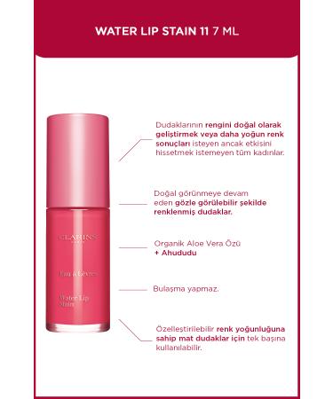 Clarins WATER LIP STAIN 11 7ML - Matte Appearance and Indelible Permanence