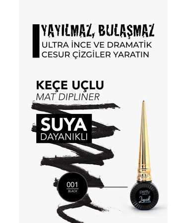 Pretty Beauty Liquid Eyeliner Black Eyeliner (MATTE BLACK) Waterproof Black Eyeliner