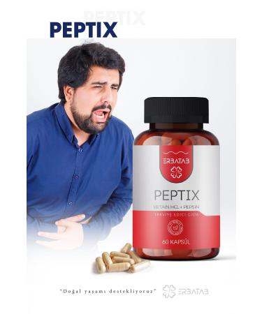 Erbatab Betaine Hcl Pepsin Food Supplement Peptix 60 Capsules - Buy Online on GoSupps.com