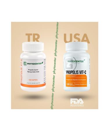 PHYTOCENTER Propolis Vit-c Food Supplement Containing Propolis Turmeric and Vitamin C 120 Capsules - Buy Online on GoSupps.com