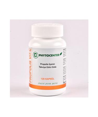 PHYTOCENTER Propolis Vit-c Food Supplement Containing Propolis Turmeric and Vitamin C 120 Capsules - Buy Online on GoSupps.com