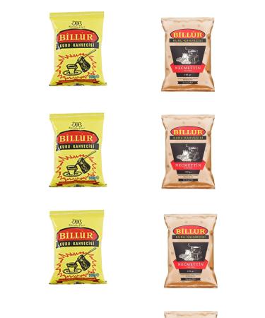Billur Coffee Set (3 Pieces Turkish Coffee 100gr + 3 Pieces Dibek Necmettin Coffee 100gr) - Buy Online on GoSupps.com