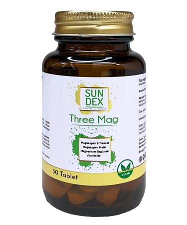 Sun Dex Family Health Since 2021 Three Mag (magnesium L-threonate + Malate + Bisglycinate + Vitamin B6) 30 Tablets - Buy Online on GoSupps.com