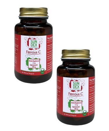 Sun Dex Family Health Since 2021 2 Pack Ferrous C Iron Bisglycinate + Liposomal C 60 Herbal Capsules - Buy Online on GoSupps.com