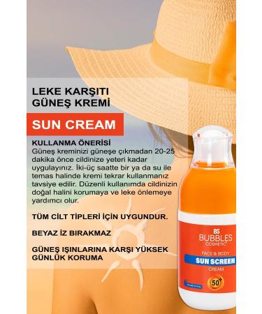 bs bubbles cosmetic Bs Spf 50 Protection & 48 Hour Moisturizing Face and Body Sun Cream 100ml High Protection - Buy Online on GoSupps.com