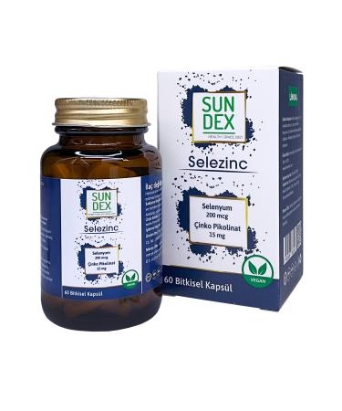Sun Dex Family Health Since 2021 Selezinc Selenium (L-Selenomethionine) and Zinc Picolinate 60 Herbal Capsules