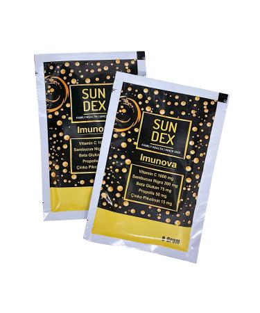 Sun Dex Family Health Since 2021 2 Pack Imunova Vitamin C Sambucus Nigra Beta Glucan Propolis Zinc Picolinate 20 Sachets - Buy Online on GoSupps.com