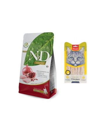 N & D Kitten 1.5 Kg. + Wanpy Chicken Liquid Cat Reward 5x14 gr.