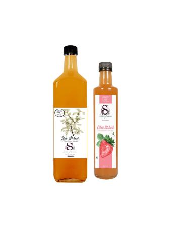 S heylaana Natural Oleaster Vinegar 1000 ml and Strawberry Vinegar 500 ml