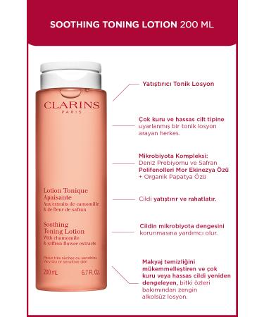 Clarins Soothing Toning Lotion 200ml - Tonic for Dry and Very Dry Skin