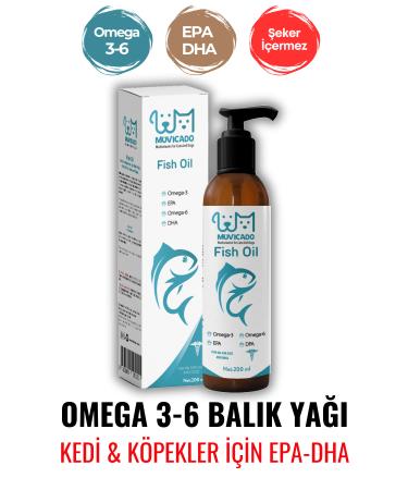 muvicado Fish Oil - Omega 3 and Omega 6 Fish Oil Immune System for Cats and Dogs 200 ML
