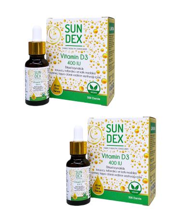 Sun Dex Family Health Since 2021 2 Pack Vitamin D3 400 Iu 20 Ml Herbal Source 500 Drops