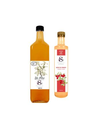 S heylaana Natural Oleaster Vinegar 1000 ml and Cranberry Vinegar 500 ml