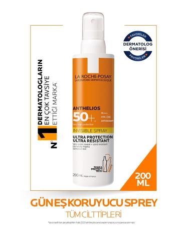 La Roche Posay ANTHELIOS SPF50+ INVISIBLE MOISTURIZER HIGH PROTECTION BODY SUN CREAM SPRAY 200ML PSSN2972