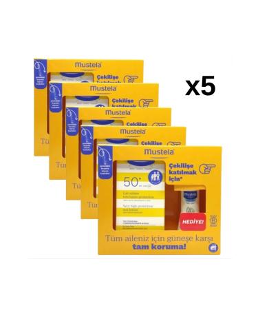 Mustela Spf50+ Sun Lotion 100ml + Hydra baby Body Lotion 50ml x 5 pcs