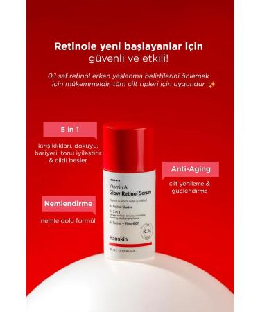 Hanskin Vitamin A Glow Retinol Serum-Anti-Aging-Equalizing-Brightening-30 Ml - Buy Online on GoSupps.com